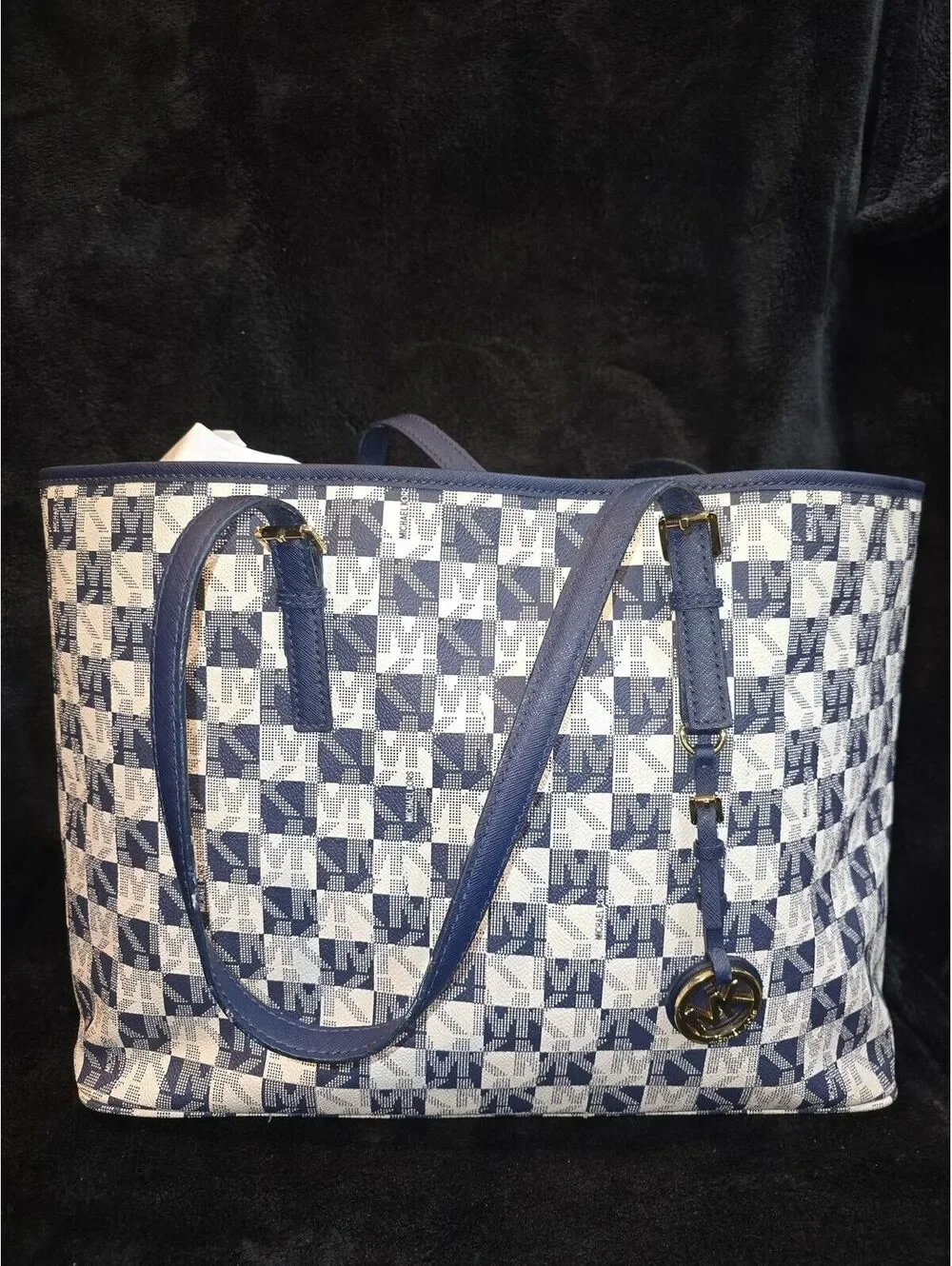 140. Michael Kors Blue and White Tote